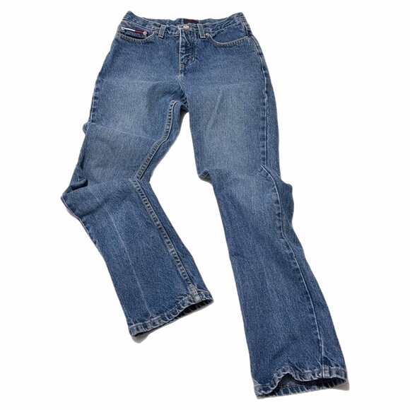 Tommy Hilfiger Jeans Juniors 1 Blue Twill Denim Straight Y2K Western School VTG - Picture 2 of 16